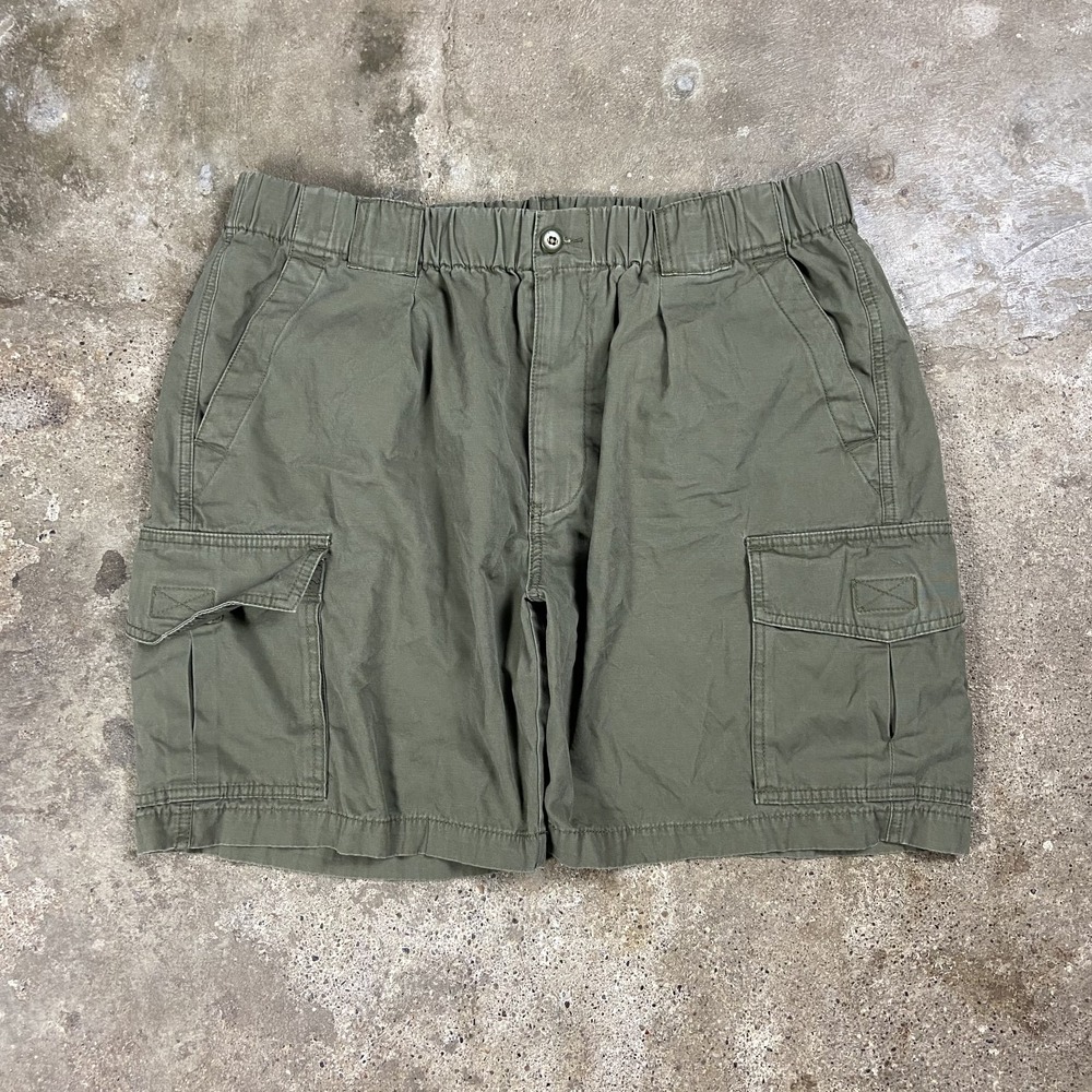 Vintage Y2K Tommy Bahama Relax Cargo Shorts Size Large Green Drawstring Tropical